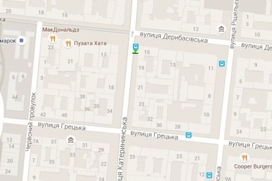 Схема рекламной плоскости по адресу Єкатеринінська вул. - Дерибасівска вул., 15