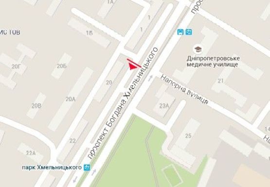 Схема рекламной плоскости по адресу Богдана Хмельницкого пр., 21