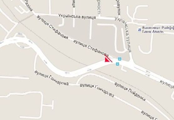 Схема рекламної площини за адресою Украинская ул., 96