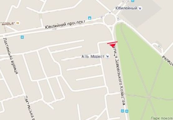 Схема рекламной плоскости по адресу Юбилейный пр. - Запорожского казачества ул.