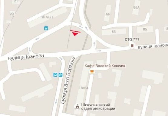 Схема рекламної площини за адресою Моторостроителей ул. - Иванова ул.