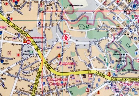 Схема рекламної площини за адресою Лукьяновская ул.