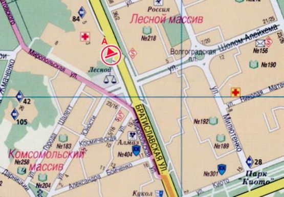 Схема рекламной плоскости по адресу Братиславская ул. - рынок Юность