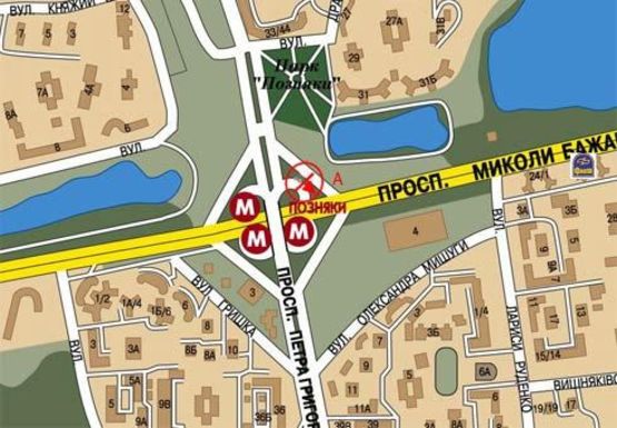 Схема рекламной плоскости по адресу Григоренко Петра пр. - Бажана пр., №5