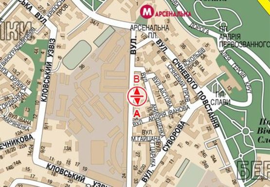 Схема рекламної площини за адресою Московская ул., 9 (BackLit)