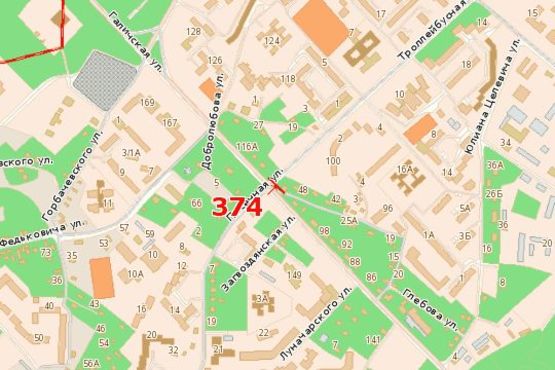 Схема рекламної площини за адресою Галицька вул. - Тролейбусна вул. Схема рекламної площини за адресою Галицька вул. - Тролейбусна вул.