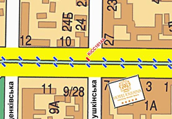 Схема рекламной плоскости по адресу Шевченко б-р