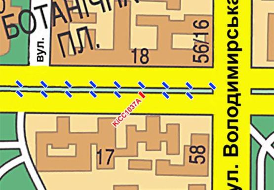 Схема рекламной плоскости по адресу Шевченко б-р