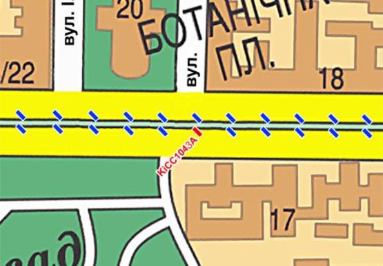 Схема рекламної площини за адресою Шевченко б-р Схема рекламної площини за адресою Шевченко б-р