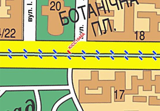 Схема рекламной плоскости по адресу Шевченко б-р