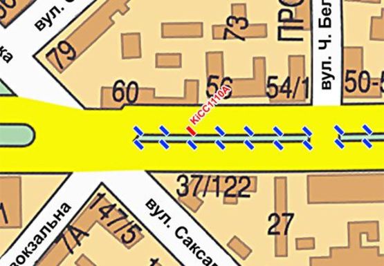 Схема рекламной плоскости по адресу Шевченко б-р