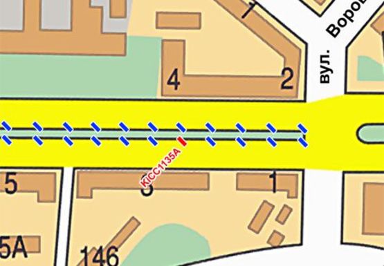 Схема рекламной плоскости по адресу Победы пр.