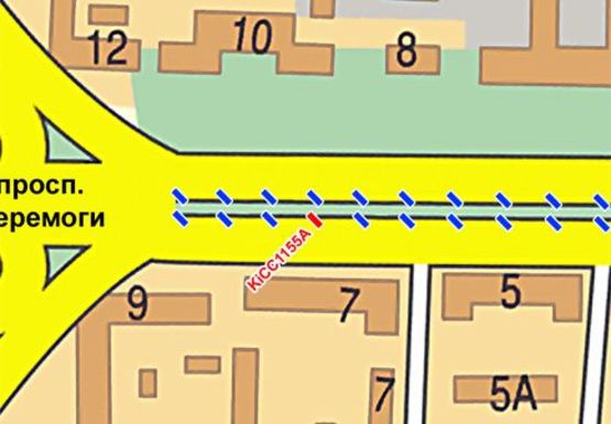 Схема рекламної площини за адресою Победы пр. Схема рекламної площини за адресою Победы пр.