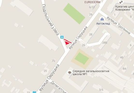 Схема рекламної площини за адресою Овручская ул.