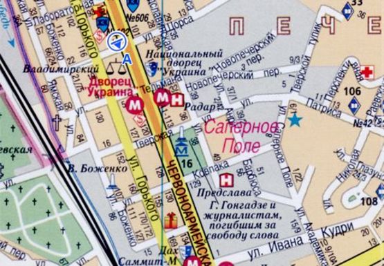 Схема рекламной плоскости по адресу Большая Васильковская ул., 112 - Владимиро-Лыбидская ул.