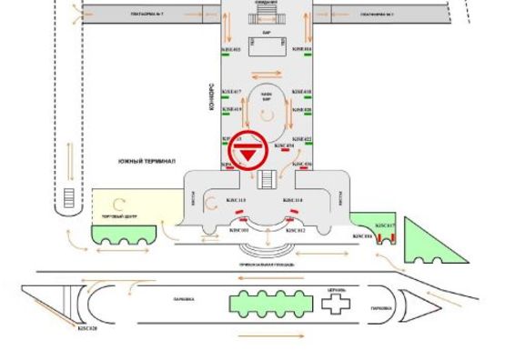 Схема рекламной плоскости по адресу Конкорс (Северный терминал)
