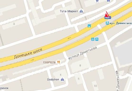 Схема рекламной плоскости по адресу Донецкое шоссе, 11