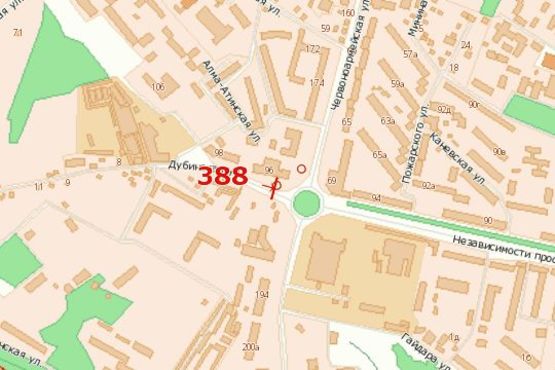 Схема рекламної площини за адресою Незалежності просп., 96