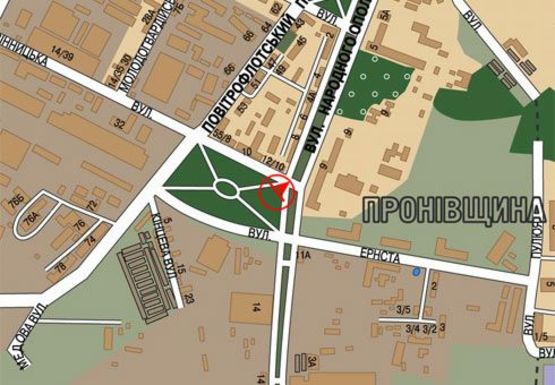 Схема рекламної площини за адресою Народного Ополчения ул., 10_12