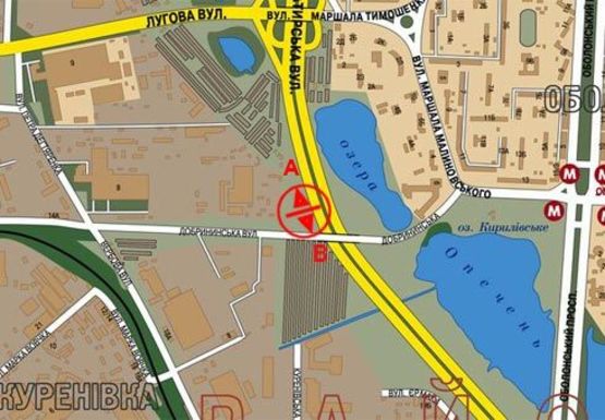 Схема рекламної площини за адресою Богатырская ул., 160м от Добрынинской ул.