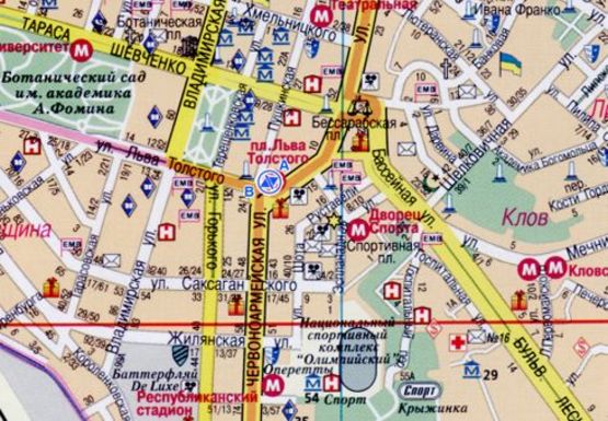 Схема рекламної площини за адресою Льва Толстого пл.