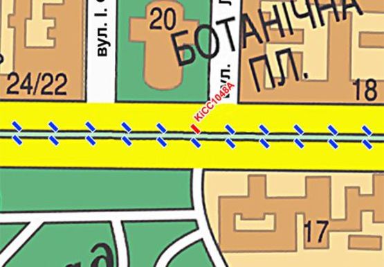 Схема рекламної площини за адресою Шевченко б-р