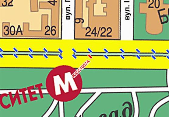 Схема рекламної площини за адресою Шевченко б-р