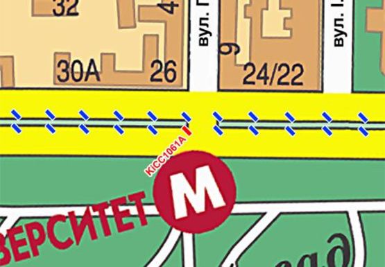 Схема рекламной плоскости по адресу Шевченко б-р