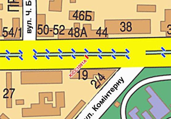 Схема рекламної площини за адресою Шевченко б-р