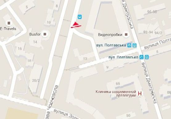 Схема рекламної площини за адресою Черновола ул., 12