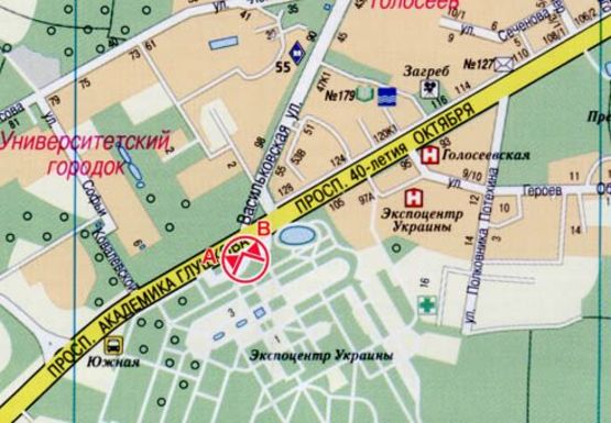 Схема рекламної площини за адресою Глушкова Академика пр., Экспоцентр