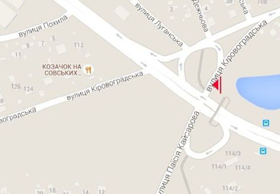 Схема рекламной плоскости по адресу Лобановского пр.  (бывш. Краснозвездный пр.) - Кировоградская ул.