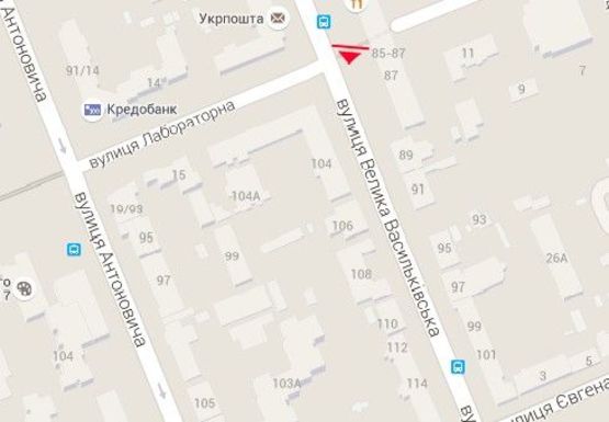 Схема рекламной плоскости по адресу Большая Васильковская ул., 85 - 87