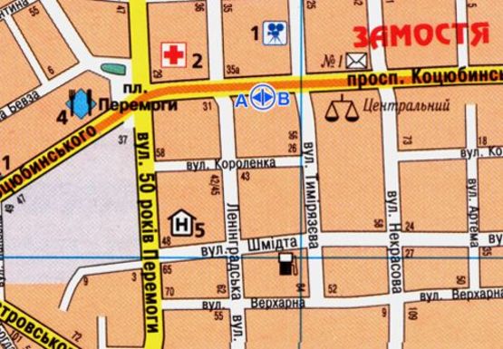 Схема рекламной плоскости по адресу Коцюбинского ул., 27