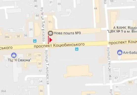 Схема рекламной плоскости по адресу Коцюбинского ул., 30 Схема рекламной плоскости по адресу Коцюбинского ул., 30