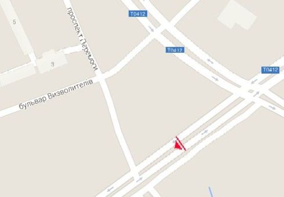 Схема рекламной плоскости по адресу Елизаветовская трасса - пр-т Победы