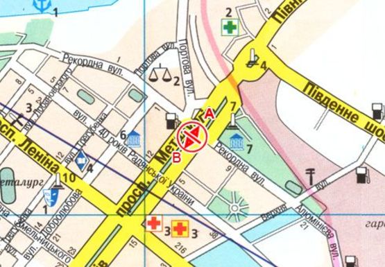 Схема рекламної площини за адресою Металлургов пр. - Рекордная ул.