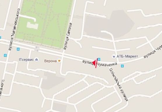 Схема рекламной плоскости по адресу Чумаченко ул., 25 Схема рекламной плоскости по адресу Чумаченко ул., 25