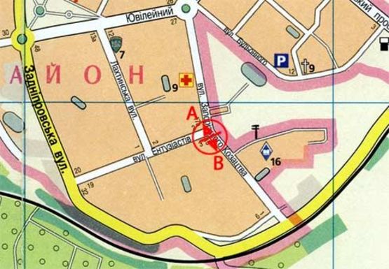 Схема рекламной плоскости по адресу Запорожского казачества ул. - Энтузиастов ул.