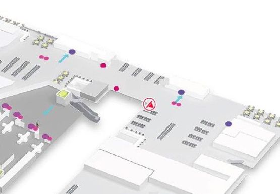 Схема рекламної площини за адресою Зал ожидания вылетов, 2 этаж  (Терминал А) Схема рекламної площини за адресою Зал ожидания вылетов, 2 этаж  (Терминал А)