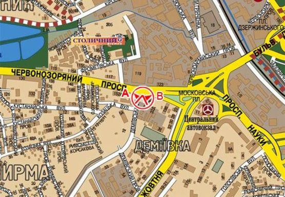 Схема рекламной плоскости по адресу Краснозвездный пр. - Демеевская пл.  (бывш. Московская пл.) (автомагазин Лада)