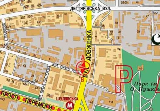 Схема рекламной плоскости по адресу Довженко ул., 3