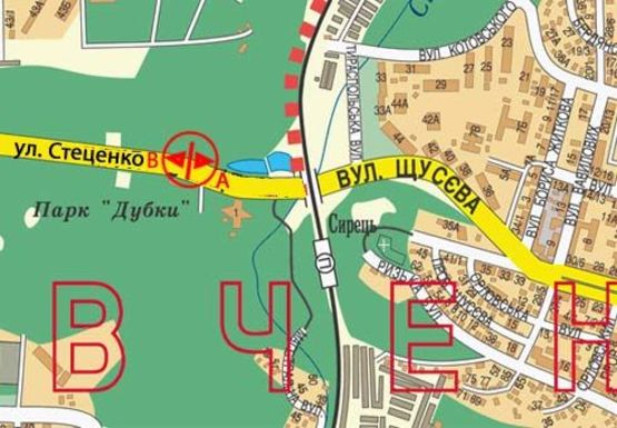 Схема рекламной плоскости по адресу Стеценко ул. (ресторан Дубки)