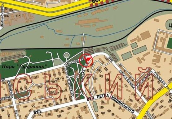 Схема рекламной плоскости по адресу Юлиуса Фучика ул. , 10 (напротив)