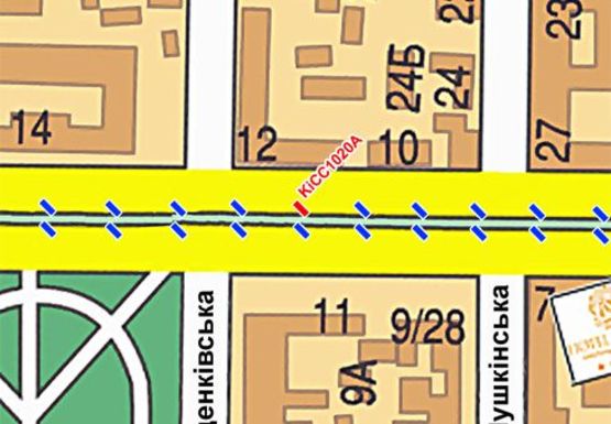Схема рекламной плоскости по адресу Шевченко б-р