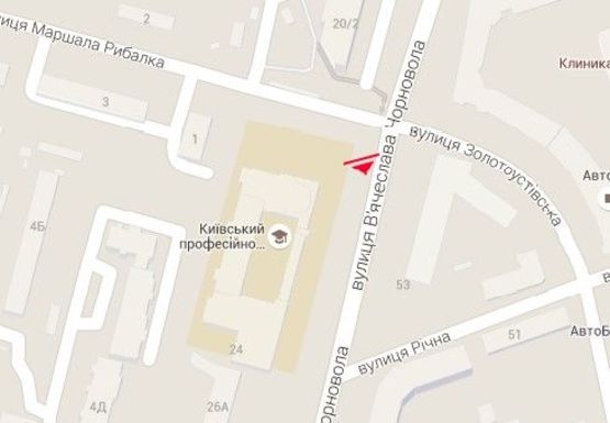 Схема рекламной плоскости по адресу Черновола ул. - Маршала Рыбалко ул.