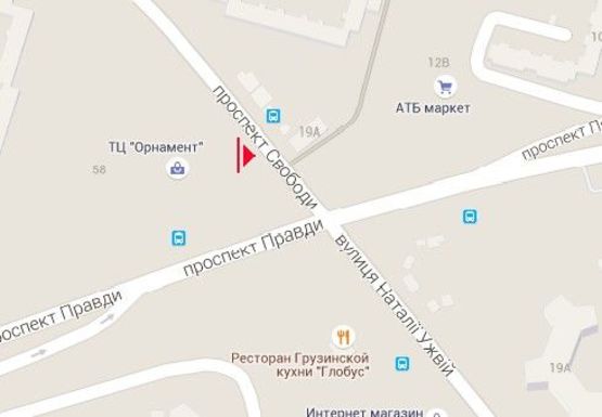 Схема рекламної площини за адресою Правды пр. - Свободы пр.