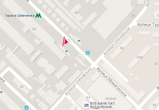 Схема рекламної площини за адресою Межигорская ул., ст.м. Тараса Шевченка