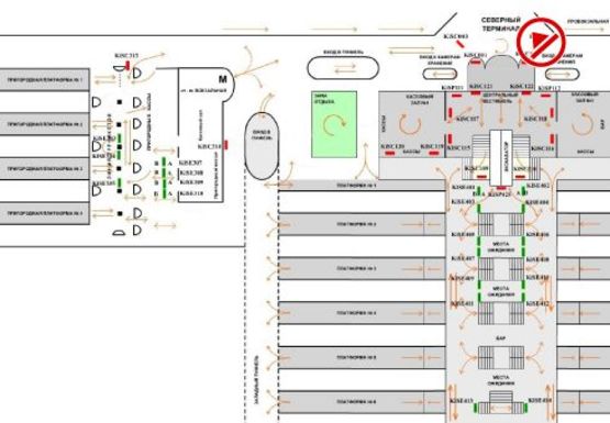Схема рекламної площини за адресою Привокзальная площадь (Северный терминал)