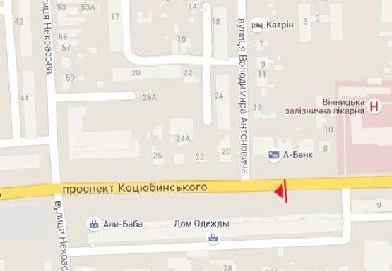 Схема рекламной плоскости по адресу Коцюбинского ул., 11 (№2)